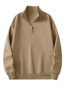 Mack Jonney Men’s Fleece Half-Zip High Neck Sweatshirt | Warm & Stylish Winter Wear -M4563