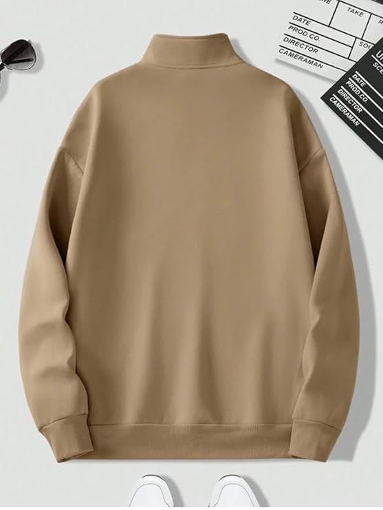 Mack Jonney Men’s Fleece Half-Zip High Neck Sweatshirt | Warm & Stylish Winter Wear -M4563 - Image 3