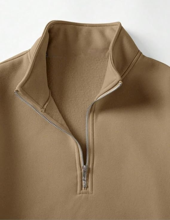 Mack Jonney Men’s Fleece Half-Zip High Neck Sweatshirt | Warm & Stylish Winter Wear -M4563 - Image 4